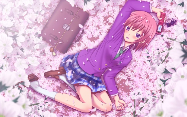 Anime Girl Enjoy Spring