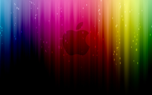 Apple Logo on Rainbow Background