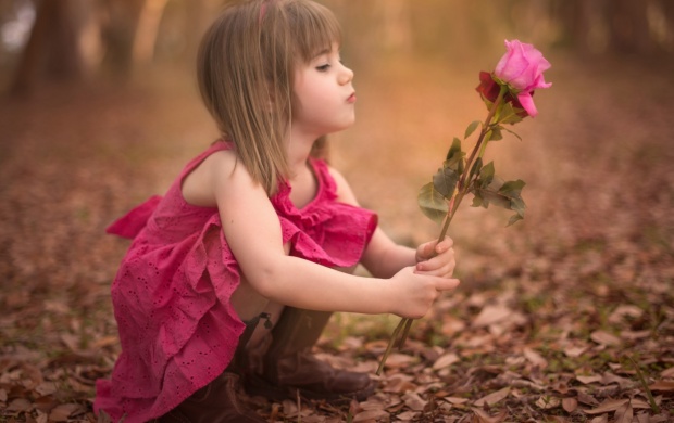 Autumn Baby Girl Rose Flower