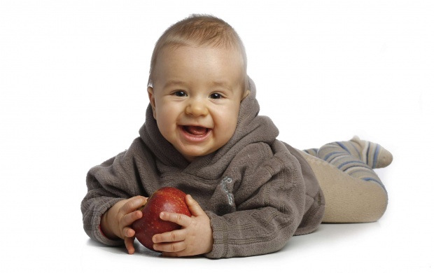Baby With Red Apple