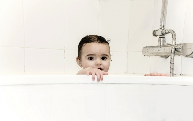 Bath Baby White Background
