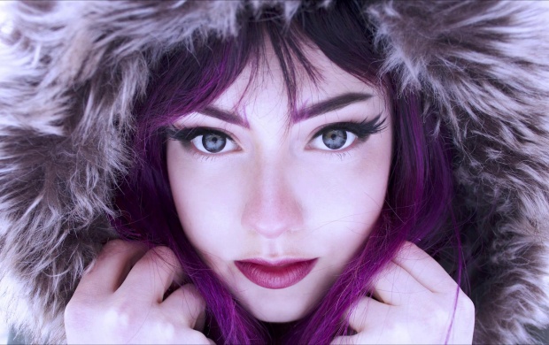 Beautiful Girl With Purple Hair