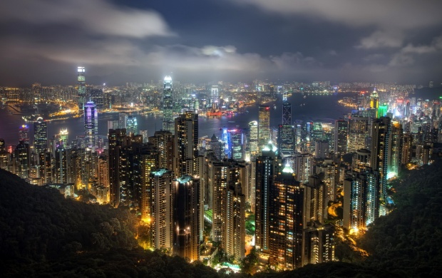 Beautiful Hong Kong Night Sky