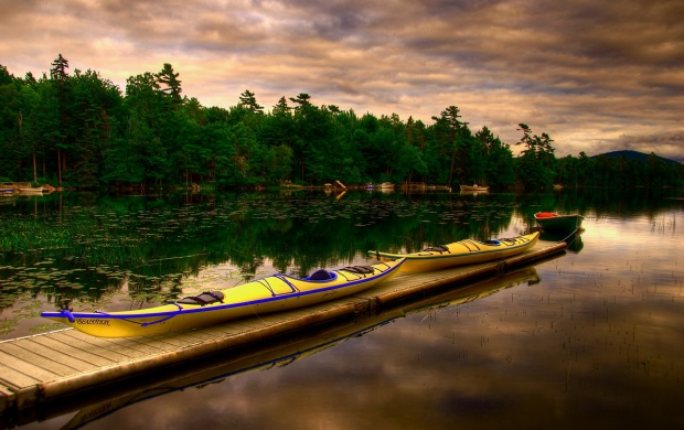 Beautiful Lake With Boat