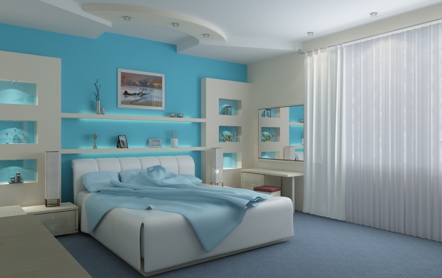 Bedroom Interior Design With Blue