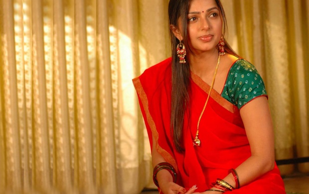 Bhumika Chawla In Red Saree