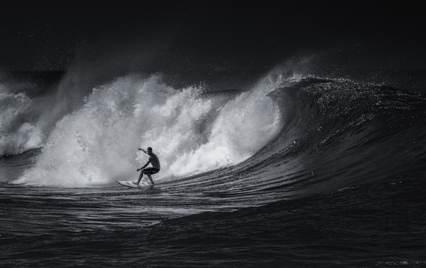 Black And White Surfing Sports