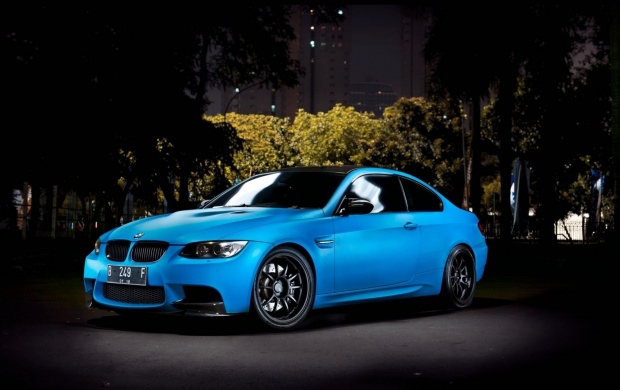 Blue BMW Cars Night