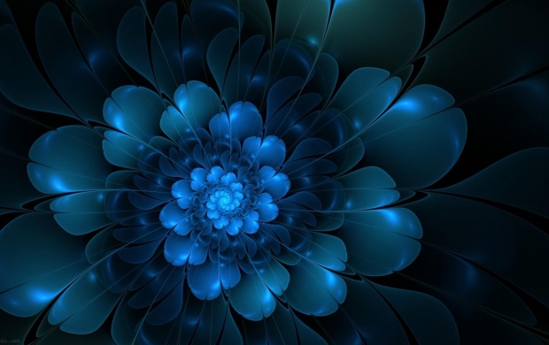 Blue Flower Petals Abstraction