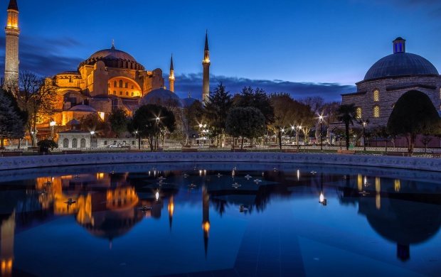 Blue Night Sultan Ahmed Mosque Istanbul