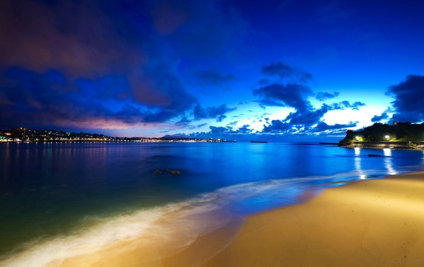 Blue Sunset on the Beach