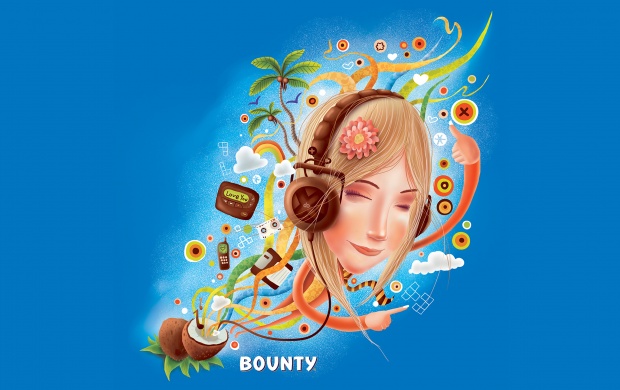 Bounty Girl with Headphones
