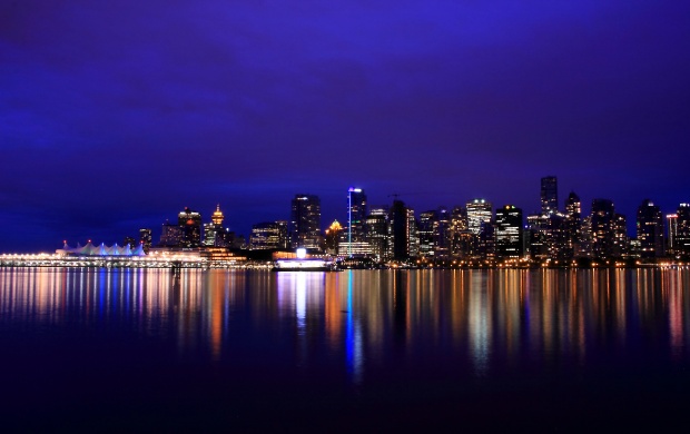 British Columbia Vancouver Night Lights