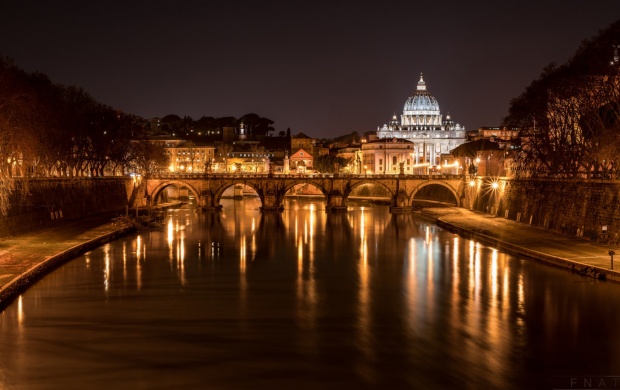 Cathedral Of St Peter Italy Night River