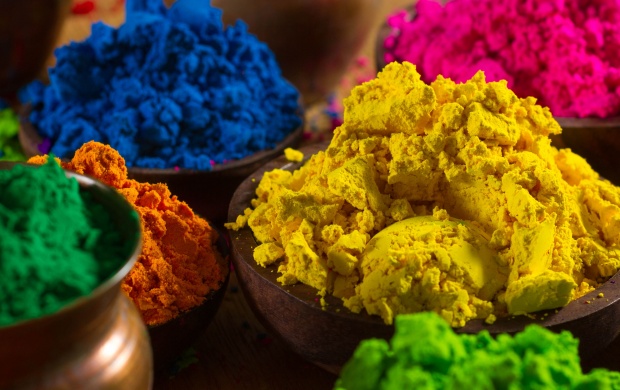 Celebrate Holi Colorful Powder