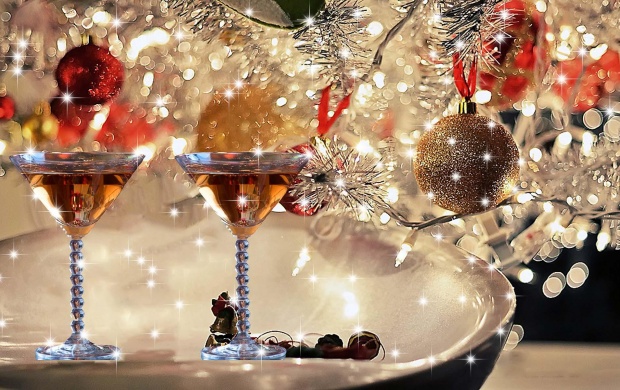 Christmas Celebration With Wine