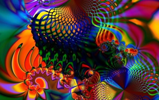 Colored Fractal On Screen