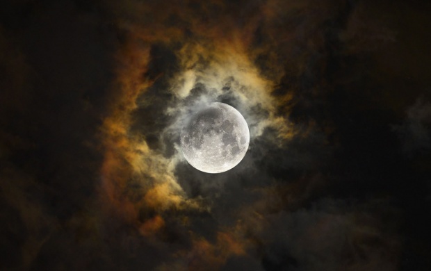Dark Clouds In Moon