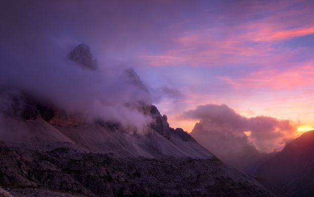 Dawn Mountains And Clouds Nature