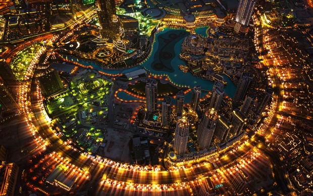 Dubai Burj Khalifa Tower Lights Night