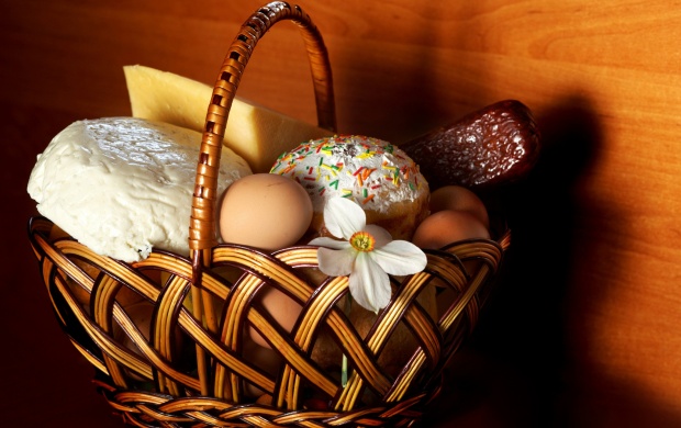 Easter Egg Basket And Flower