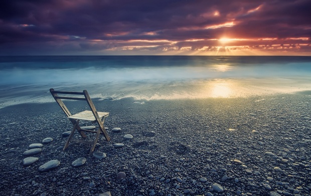 Empty Chair On A Beach