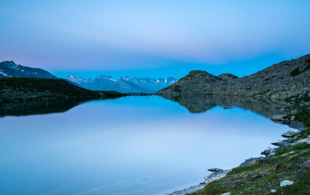 Empty Lake In The Alps