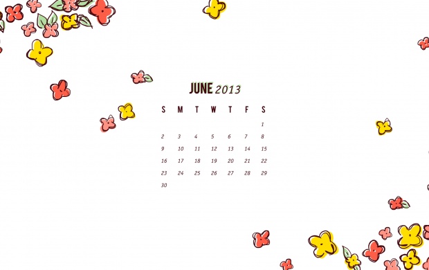 Flowers June 2013 Calendar