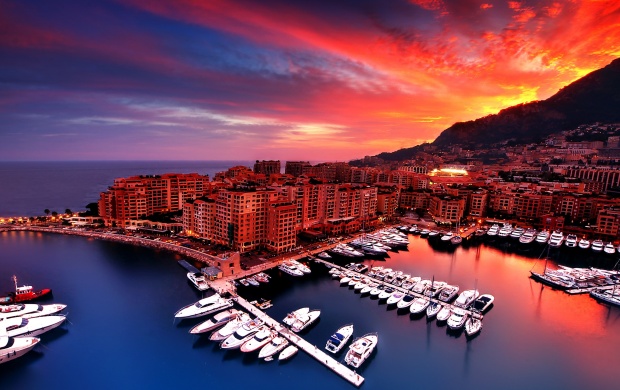 Fontvieille At Sunset Captured Monaco