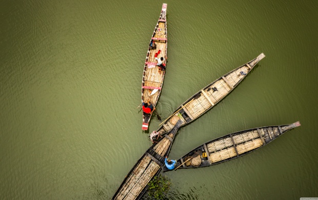 Four Boats Viewed from Above