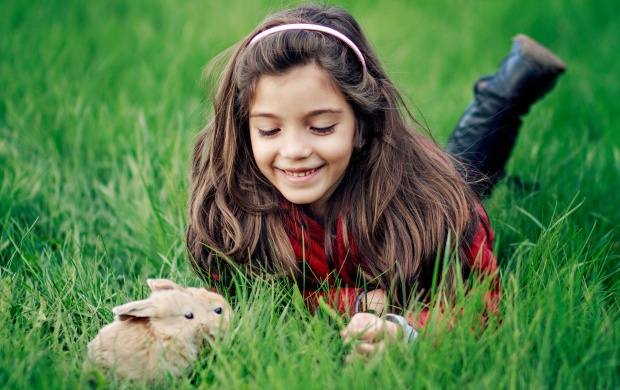 Girl Playing Rabbit