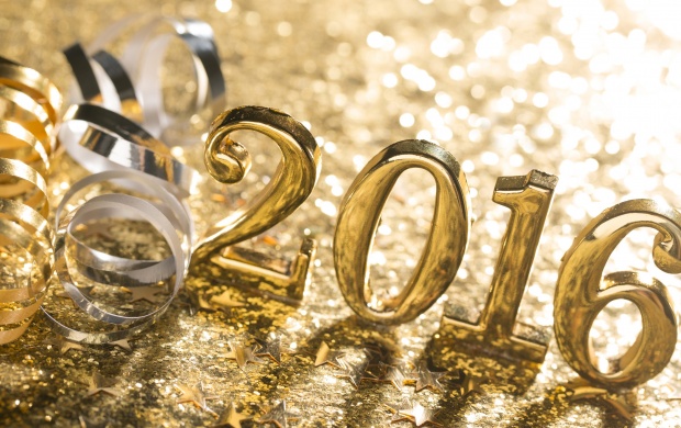 Gold New Year 2016 Bokeh