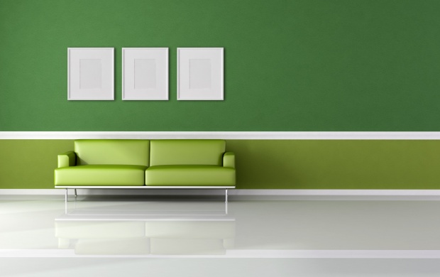 Green Wall And Sofa