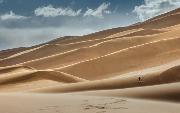 Guy Running On Sand Dunes