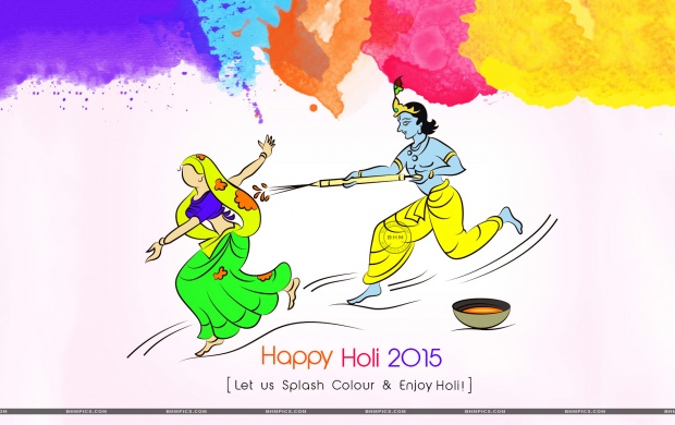 Happy Colorful Festival Holi 2015