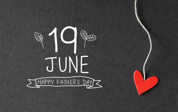 Happy Fathers Day And Red Heart