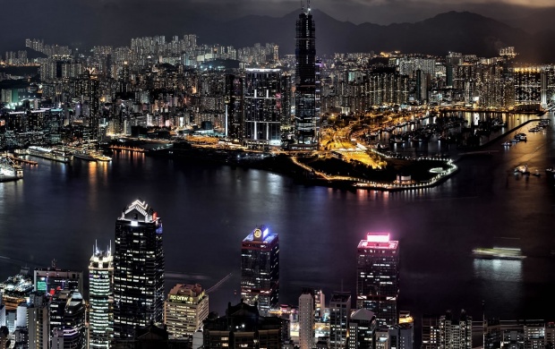 Hong Kong Buildings And River