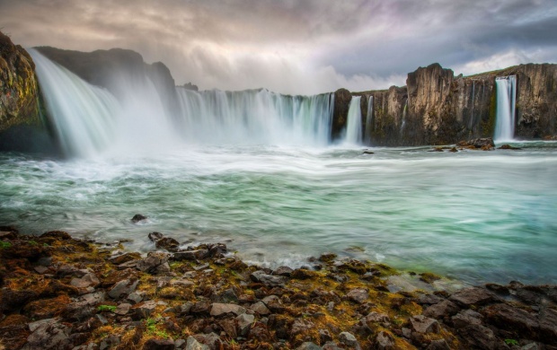 Iceland Rocks Waterfall