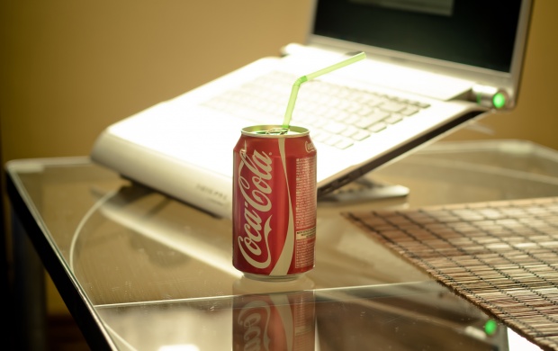 Laptop And Coca Cola Can