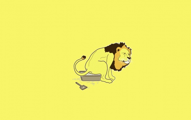 Lion Using A Litter Box