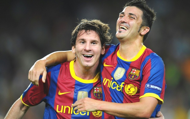 Lionel Messi And David Villa