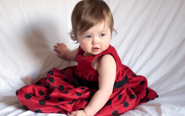 Little Girl In Red Dress
