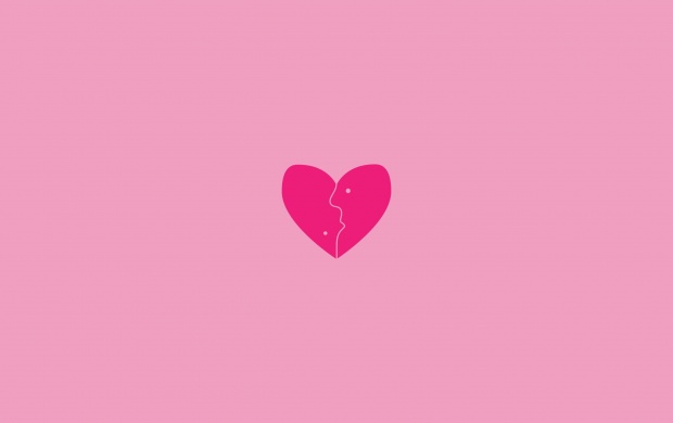 Little Heart Pink Background