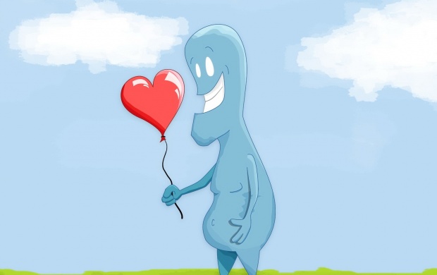 Love Balloon With Cartoon