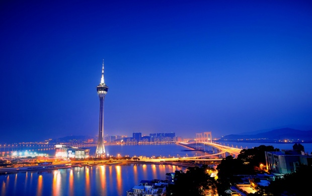 Macau Tower And The Sai Van Bridge