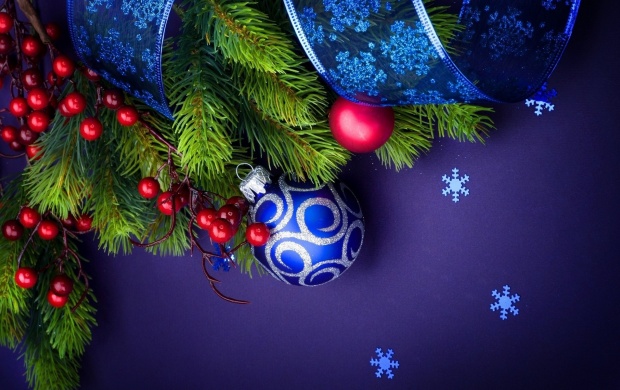 Merry Christmas Holiday Blue Background