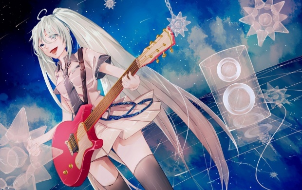 Miku Hatsune With Guitar