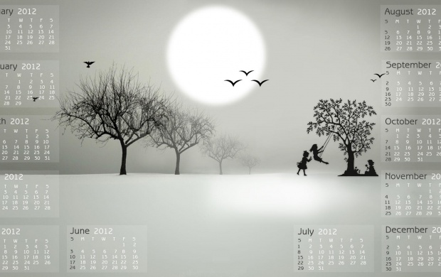 New Year Calendar 2012 Black And White