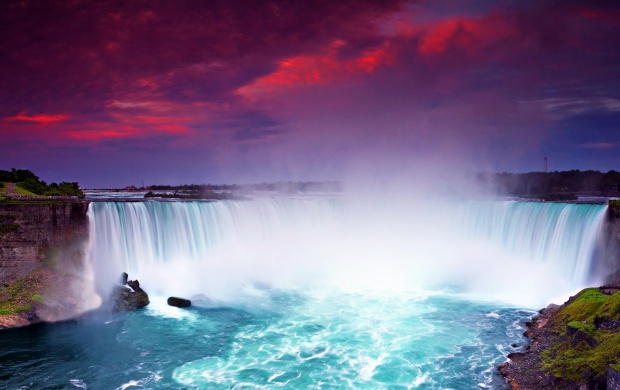 Niagara Falls and Purple Sky