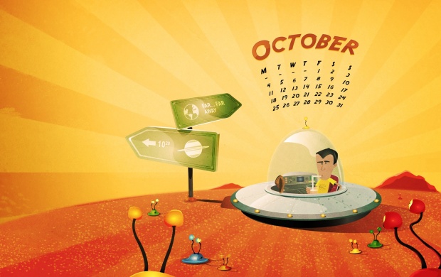 October Cartoon Calendar